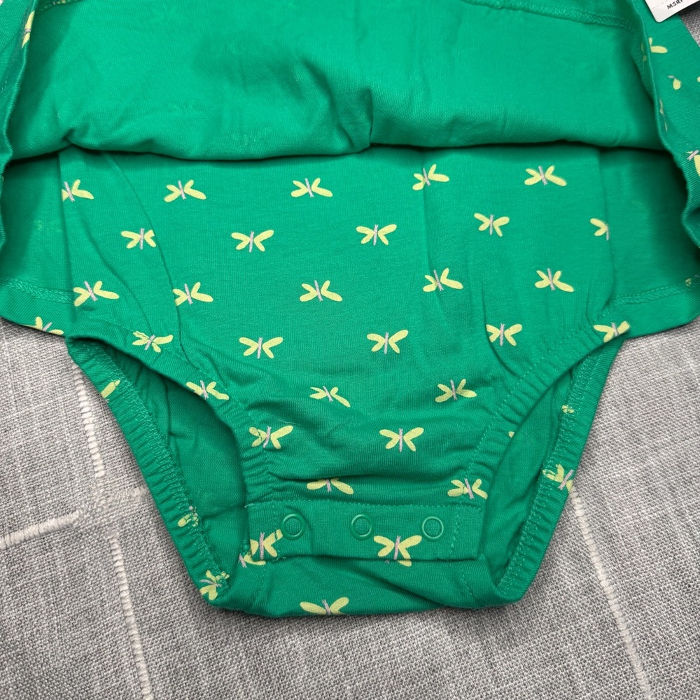Carter's 18 Months‎ Baby Butterfly Sunsuit Green Bodysuit Dress NEW - Picture 3 of 8